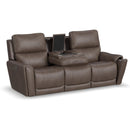 Flexsteel Carter 1587-63PH Power Reclining Sofa with Console and Power Headrests and Lumbar - Maison Elegance Furniture LLC
