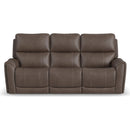 Flexsteel Carter 1587-63PH Power Reclining Sofa with Console and Power Headrests and Lumbar - Maison Elegance Furniture LLC
