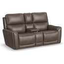 Flexsteel Carter 1587-64PH Power Reclining Loveseat with Console and Power Headrests and Lumbar - Maison Elegance Furniture LLC