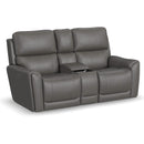 Flexsteel Carter 1587-64PH Power Reclining Loveseat with Console and Power Headrests and Lumbar - Maison Elegance Furniture LLC