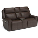 Flexsteel Barnett 1601-64PH Power Reclining Loveseat with Console and Power Headrests and Lumbar - Maison Elegance Furniture LLC