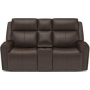 Flexsteel Barnett 1601-64PH Power Reclining Loveseat with Console and Power Headrests and Lumbar - Maison Elegance Furniture LLC