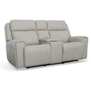 Flexsteel Barnett 1601-64PH Power Reclining Loveseat with Console and Power Headrests and Lumbar - Maison Elegance Furniture LLC