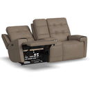 Flexsteel Iris 1781-64PH Power Reclining Loveseat with Console and Power Headrests - Maison Elegance Furniture LLC
