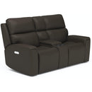 Flexsteel Jarvis 1828-64PH Power Reclining Loveseat with Console and Power Headrests - Maison Elegance Furniture LLC
