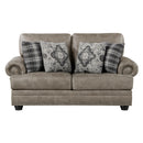  Manufacturer Color_Mushroom Brown -- Homelegance Franklin Stationary Leather Look Loveseat IMAGE 1