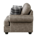  Manufacturer Color_Mushroom Brown -- Homelegance Franklin Stationary Leather Look Loveseat IMAGE 3