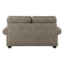  Manufacturer Color_Mushroom Brown -- Homelegance Franklin Stationary Leather Look Loveseat IMAGE 4