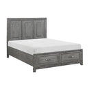  Color_Grey Size_Queen -- Homelegance Garretson Platform Bed with Storage IMAGE 3