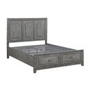  Color_Grey Size_Queen -- Homelegance Garretson Platform Bed with Storage IMAGE 4