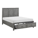  Color_Grey Size_Queen -- Homelegance Garretson Platform Bed with Storage IMAGE 5