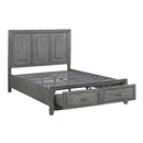  Color_Grey Size_Queen -- Homelegance Garretson Platform Bed with Storage IMAGE 6