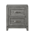  Color_Grey -- Homelegance Garretson 2 Drawer Nightstand IMAGE 1