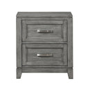  Color_Grey -- Homelegance Garretson 2 Drawer Nightstand IMAGE 1