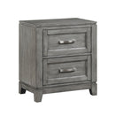  Color_Grey -- Homelegance Garretson 2 Drawer Nightstand IMAGE 2