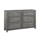  Color_Grey -- Homelegance Garretson 6 Drawer Dresser IMAGE 2