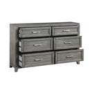  Color_Grey -- Homelegance Garretson 6 Drawer Dresser IMAGE 3