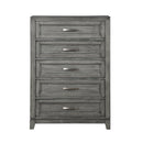 Color_Grey -- Homelegance Garretson 5 Drawer Chest IMAGE 1