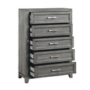 Color_Grey -- Homelegance Garretson 5 Drawer Chest IMAGE 3