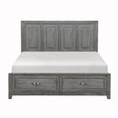  Color_Grey Size_King -- Garretson 1450K-1EK* Eastern King Platform Bed with Footboard Storage IMAGE 1