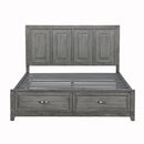  Color_Grey Size_King -- Garretson 1450K-1EK* Eastern King Platform Bed with Footboard Storage IMAGE 2
