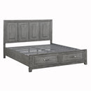  Color_Grey Size_King -- Garretson 1450K-1EK* Eastern King Platform Bed with Footboard Storage IMAGE 4