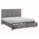  Color_Grey Size_King -- Garretson 1450K-1EK* Eastern King Platform Bed with Footboard Storage IMAGE 5