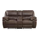  Manufacturer Color_Brown Motion Type_Reclining -- Homelegance Proctor Reclining Leather Look Loveseat with Console IMAGE 1