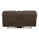  Manufacturer Color_Brown Motion Type_Reclining -- Homelegance Proctor Reclining Leather Look Loveseat with Console IMAGE 3