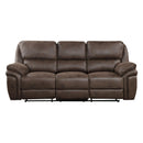  Manufacturer Color_Brown Motion Type_Reclining -- Homelegance Proctor Reclining Leather Look Sofa IMAGE 1