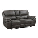  Manufacturer Color_Grey Motion Type_Reclining -- Proctor 8517GRY-2 Double Reclining Love Seat with Center Console IMAGE 2