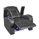  Homelegance Turbo 8522GRY-1PW Power Reclining Chair with Wireless Charger, Cooling Cup-Holder, Storage Arms, Speakers, LED Light and USB port IMAGE 10