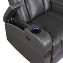  Homelegance Turbo 8522GRY-1PW Power Reclining Chair with Wireless Charger, Cooling Cup-Holder, Storage Arms, Speakers, LED Light and USB port IMAGE 11
