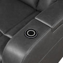  Homelegance Turbo 8522GRY-1PW Power Reclining Chair with Wireless Charger, Cooling Cup-Holder, Storage Arms, Speakers, LED Light and USB port IMAGE 12