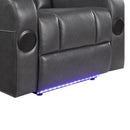  Homelegance Turbo 8522GRY-1PW Power Reclining Chair with Wireless Charger, Cooling Cup-Holder, Storage Arms, Speakers, LED Light and USB port IMAGE 15