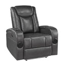  Homelegance Turbo 8522GRY-1PW Power Reclining Chair with Wireless Charger, Cooling Cup-Holder, Storage Arms, Speakers, LED Light and USB port IMAGE 2