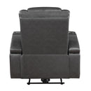  Homelegance Turbo 8522GRY-1PW Power Reclining Chair with Wireless Charger, Cooling Cup-Holder, Storage Arms, Speakers, LED Light and USB port IMAGE 4