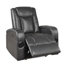  Homelegance Turbo 8522GRY-1PW Power Reclining Chair with Wireless Charger, Cooling Cup-Holder, Storage Arms, Speakers, LED Light and USB port IMAGE 5