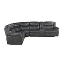  Manufacturer Color_Dark Grey -- Homelegance Fargo Power Reclining Leather Look 3 pc Sectional IMAGE 2
