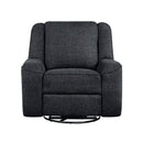  Manufacturer Color_Ebony -- Homelegance Monterey Swivel Fabric Recliner IMAGE 1