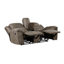  Manufacturer Color_Brown -- Homelegance Hazen Reclining Fabric Loveseat with Console IMAGE 4