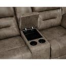  Manufacturer Color_Brown -- Homelegance Hazen Reclining Fabric Loveseat with Console IMAGE 5