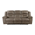  Manufacturer Color_Brown -- Homelegance Hazen Reclining Fabric Sofa IMAGE 1