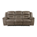  Manufacturer Color_Brown -- Homelegance Hazen Reclining Fabric Sofa IMAGE 1
