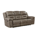  Manufacturer Color_Brown -- Homelegance Hazen Reclining Fabric Sofa IMAGE 2