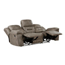  Manufacturer Color_Brown -- Homelegance Hazen Reclining Fabric Sofa IMAGE 4