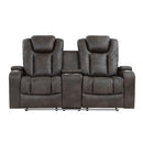  Homelegance Tabor 9211BRG-2PWH Power Double Reclining Love Seat with Center Console, Power Headrests, Storage Arms and Cup Holders IMAGE 1