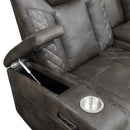  Homelegance Tabor 9211BRG-2PWH Power Double Reclining Love Seat with Center Console, Power Headrests, Storage Arms and Cup Holders IMAGE 6