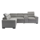  Homelegance Farrah 9219GY*SC 3 pc Sectional with Adjustable Headrests, Pull-out Bed and Console IMAGE 2
