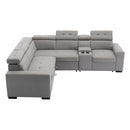  Homelegance Farrah 9219GY*SC 3 pc Sectional with Adjustable Headrests, Pull-out Bed and Console IMAGE 5